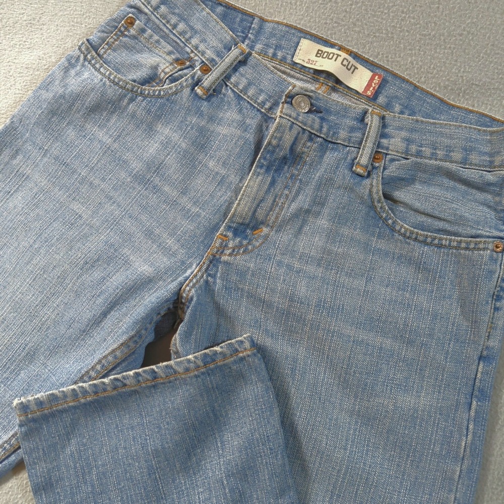 Levi's 527 Slim Bootcut Jeans Mens 30x30 (30x31) Light Wash Blue Denim Cotton